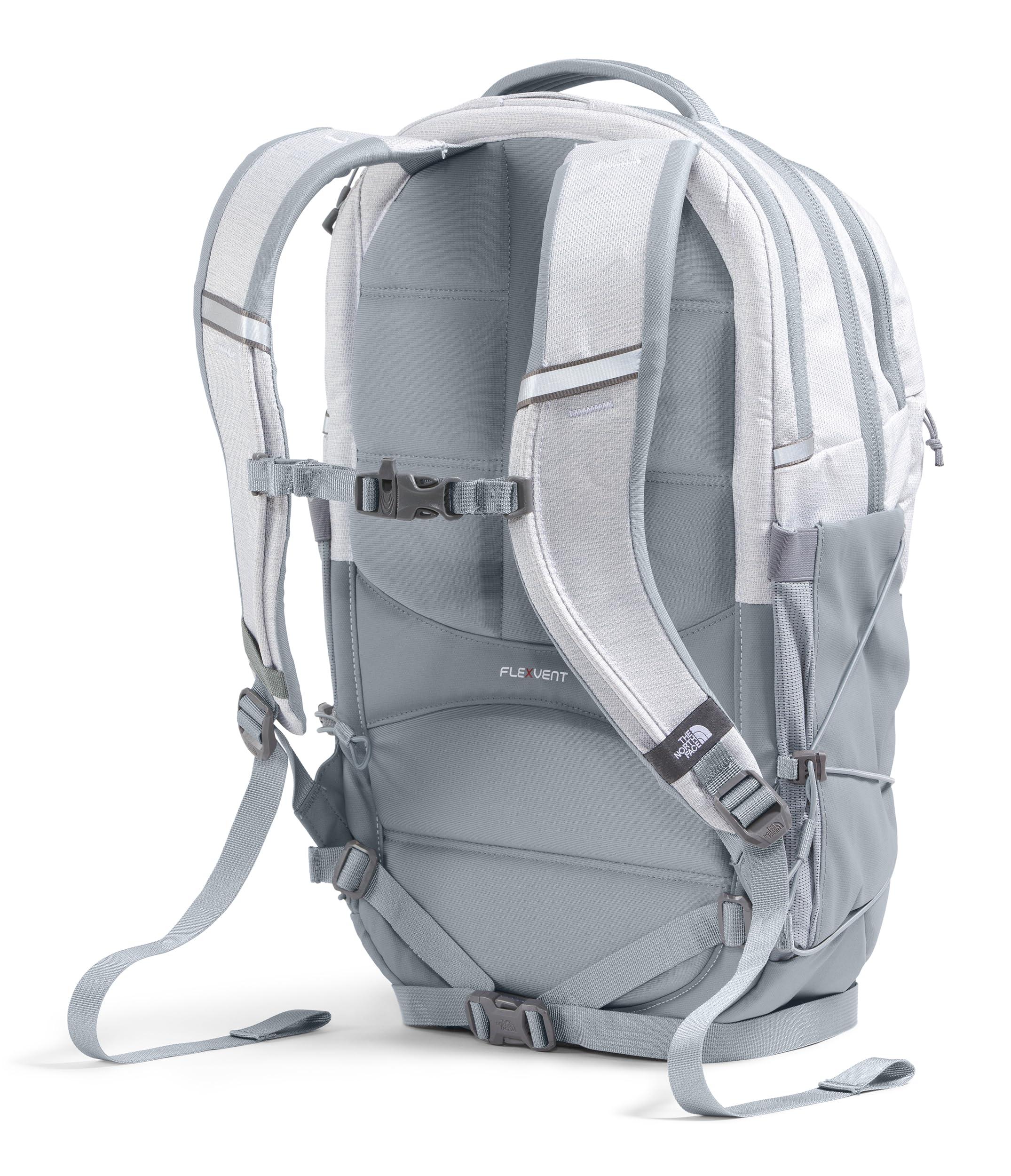 THE NORTH FACE THE NORTH FACE Women's Borealis Commuter Laptop Backpack | Everyday Travel Bag with 16" Laptop Sleeve, Women-Specific Fit, Reflective Details, TNF White Metallic Mlange/Mid Grey-NPF, One Size