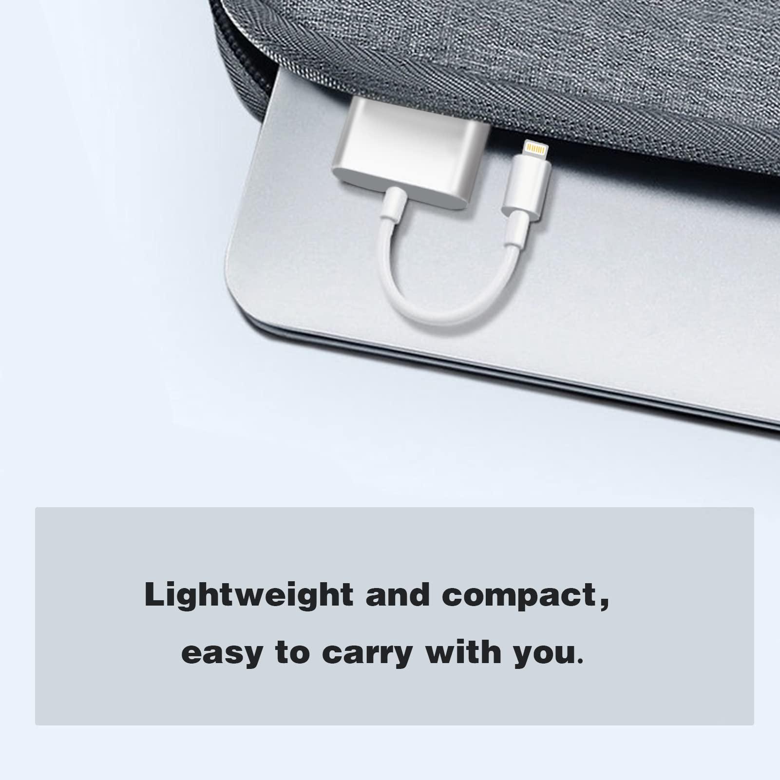 Microwoo [Apple MFi Certified] Lightning to HDMI Adapter for iPhone, Digital AV Audio Dongle,1080P Sync Screen Cable with Lightning Charging Port for iPhone, iPad to TV/Projector/Monitor Need Power Supply