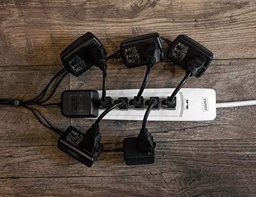 Sewell 6-Inch Power Extension Cable, 5-Pack, Outlet Saver, 18 AWG