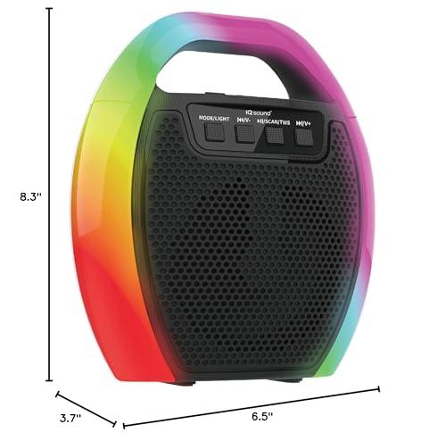 Supersonic IQ Sound IQ-2465RGB 6.5-inch Wireless Bluetooth Speaker with RGB Light Show & TWS, JL5.0 Bluetooth, USB/SD/AUX/Mic Input, FM Radio, 5W Speaker Power and 1500mAh Battery
