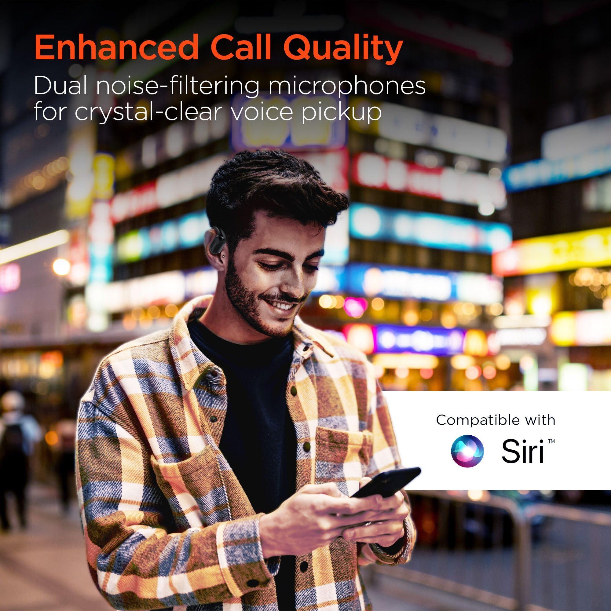 HyperGear HyperGear AeroFlex 360 Open-Ear True Wireless Earbuds with Portable Charging Case Over The Ear Earphones with Flexible Ear Hooks 25HRS Playtime, IPX4 Sweatproof