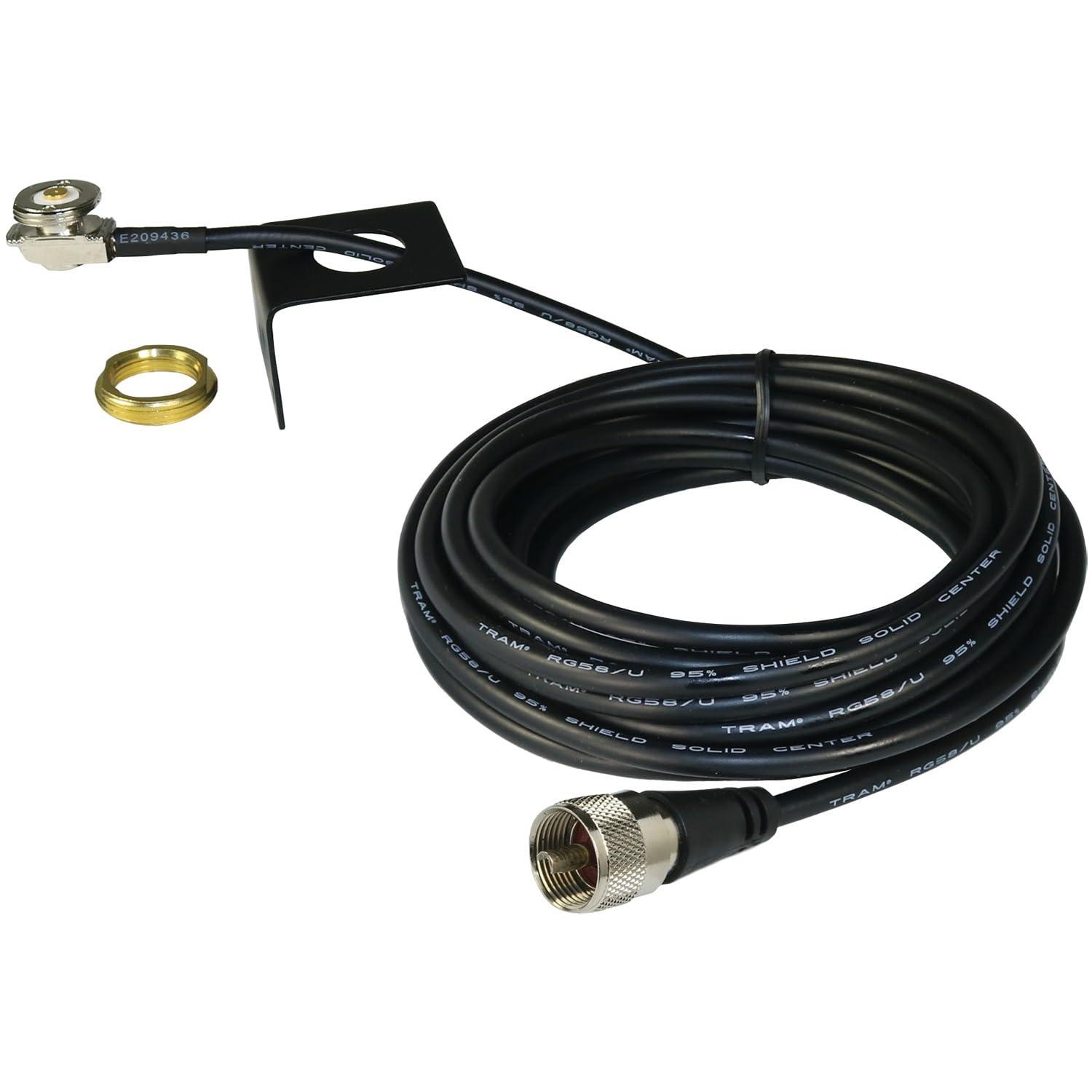 TRAM(R) Tram 10280 Pre-Tuned 144MHz148MHz VHF/430MHz450MHz UHF Dual-Band Amateur Trunk or Hole Mount Antenna Kit with PL-259 Connector