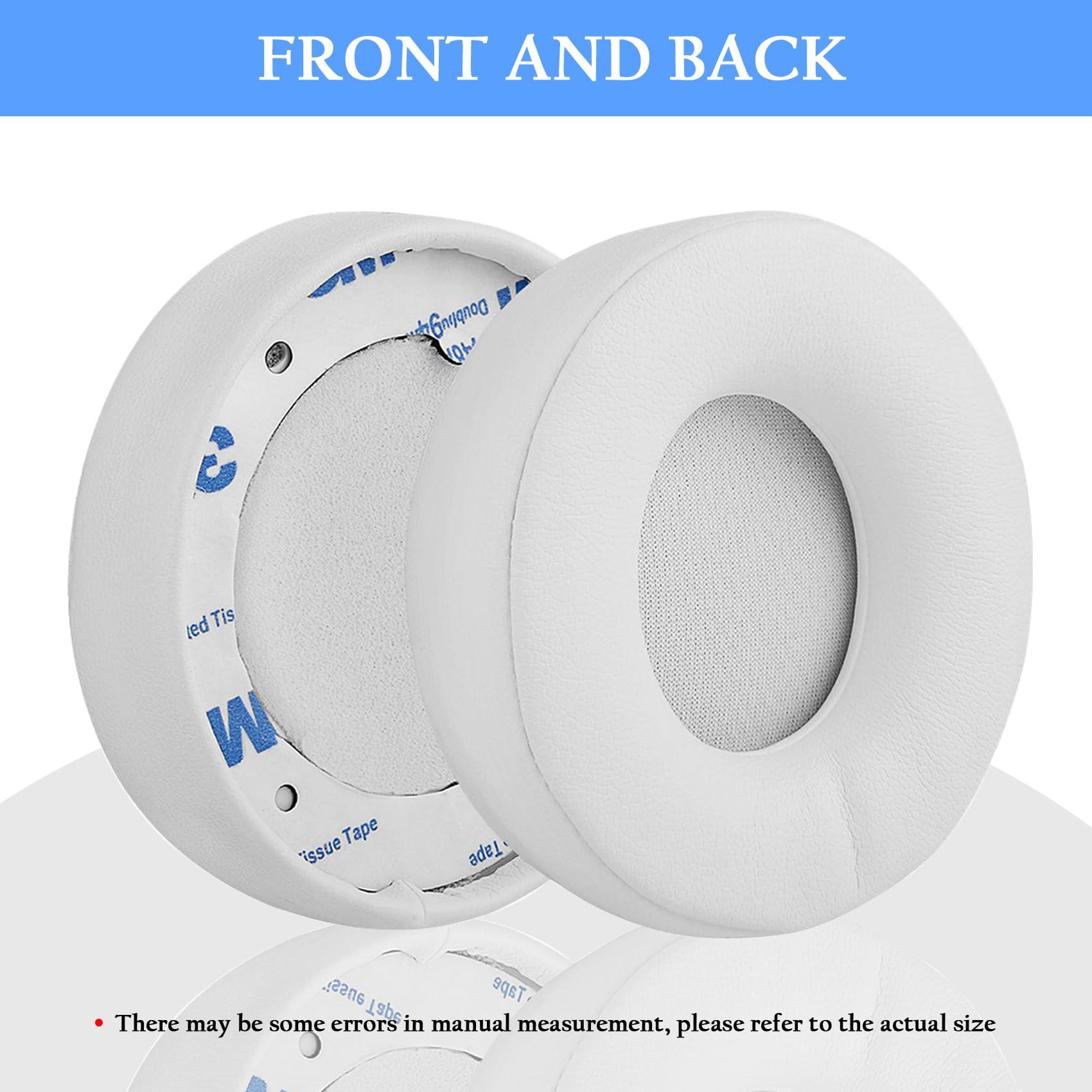 Adhiper Solo Pro Replacement Earpads Protein Leather Replacement Ear Pads Ear Cushion is Compatible with Beats Solo Pro Headphones (White)