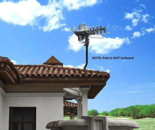 McDuory McDuory Amplified Digital Outdoor HDTV Antenna 150 Miles Long Range - 360 Degree Rotation Infrared Control - Tools Free Installation - Support 2 TVs