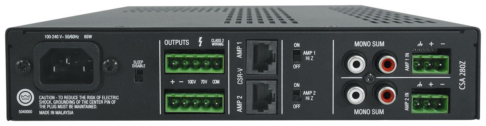 Audiosavings Audiosavings Bundle: (1) JBI CSA 280Z 2 x 80w Commercial 70v Amplifier Amp 4 Restaurant CSA280Z Bundle with (2) 2 Rockville WET-6525B 6.5" 70V Commercial Indoor/Outdoor Wall Speakers (Items 3)