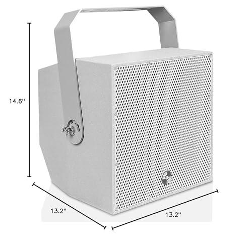Sound Town Sound Town IP55 Certified 2-Way 70V/100V 6" Coaxial Weather-Resistant Installation Loudspeaker with U Bracket, Gray (TITAN-6G)