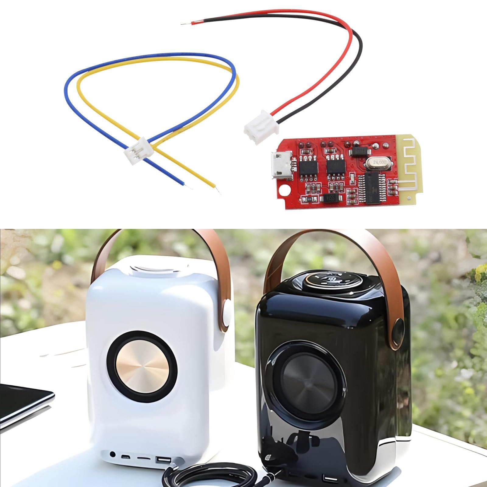 ECSiNG ECSiNG 2 Pack 3.7-5V Bluetooth Receiver Module Audio Receiver Amplifier Board Red with Charging Port for Wireless Speaker DIY Sound System