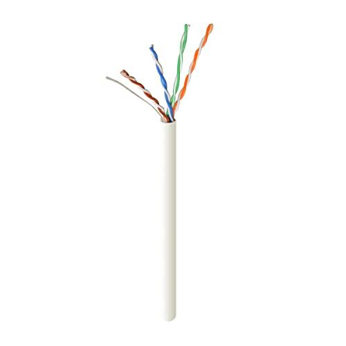 LOGICO LOGICO CAT5e 1000FT UTP Cable Solid 24AWG Network Ethernet LAN Bulk Wire RJ45 White