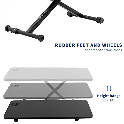 VIVO VIVO Black Small Single Top 28 inch Standing Desk Converter, Tabletop Sit to Stand Monitor Riser with Scissor Lift Height Adjustment, DESK-V011F