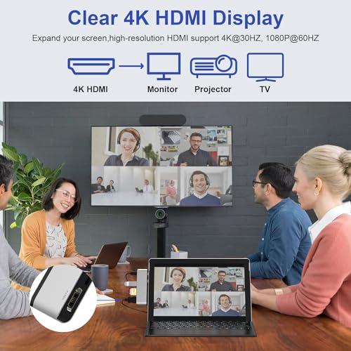 Rytaki Surface Pro 11 USB Hub, Surface Pro 9 USB Hub Docking Station with 4K HDMI, USB-C Thunderbolt 4(8K Video+Data+100W PD), USB 3.0 * 2, SD TF Card Slot, USB C Hub for Surface Pro 11/Pro 10/Pro 9/Pro X