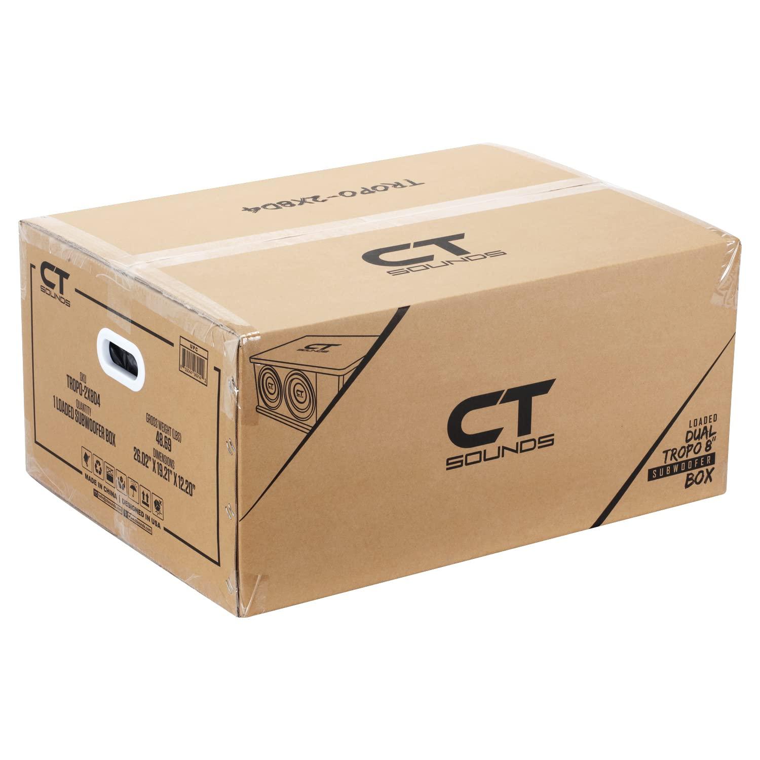 CT Sounds CT Sounds Dual 8 1600W Loaded Tropo Series Ported Car Subwoofer Box - TROPO-2X8D4