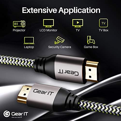 GearIT GearIT 4K HDMI Cable, (5-Pack / 16.4ft / 5m) High-Speed HDMI 2.0b, 4K 60hz, 3D, ARC, HDCP 2.2, HDR, 18Gbps - Nylon Braided Cord