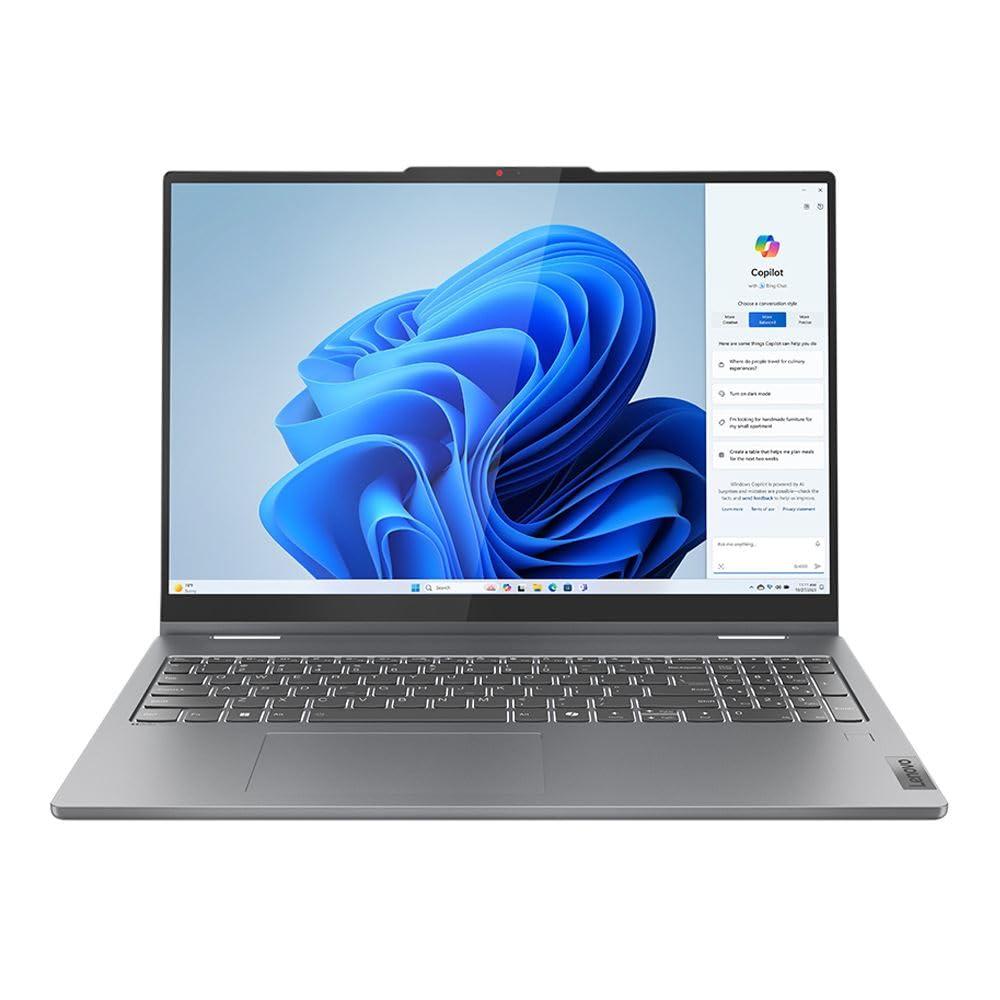 Lenovo Lenovo IdeaPad 5 16AHP9 16" 2-in-1 Laptop Computer - Luna Grey AMD Ryzen 7 8845HS 3.8GHz Processor; 16GB LPDDR5x Onboard RAM; 1TB Solid State Drive; AMD Radeon 780M Graphics