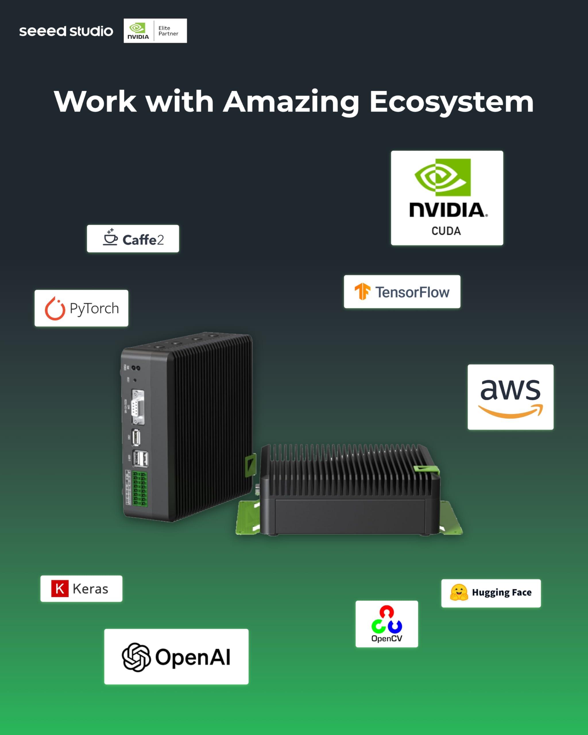 seeed studio seeed studio reComputer Industrial J4011- Fanless Edge AI Device with Jetson Orin NX 8GB Module