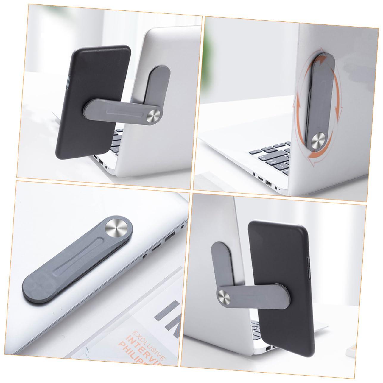 jojofuny jojofuny 1pc Fixed Clip on Monitor Screen Side Cell Phone Holder Foldable Phone Holder Computer Screen Stand Phone Side Mount for Laptop Cell Phone Stand Foldable Phone Stand Abs Silver