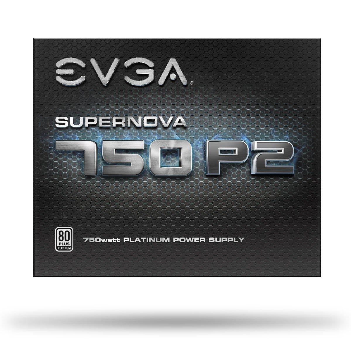 EVGA EVGA SuperNOVA 750 P2, 80+ PLATINUM 750W , Fully Modular , EVGA ECO Mode, 10 Year Warranty , Includes FREE Power On Self Tester, Power Supply 220-P2-0750-X1,Black