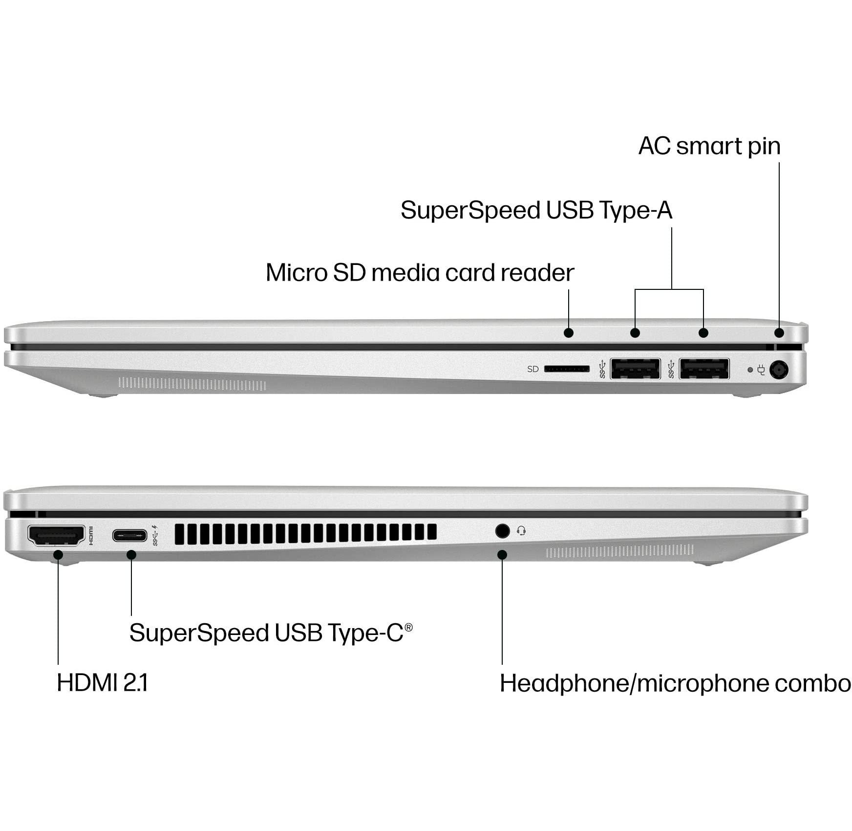 HP HP 2023 Pavilion x360 Laptop, 2-in-1 14 inch FHD IPS Touch Screen, 10 Core Intel i5-1235U, 8GB RAM, 512GB SSD, Fingerprint Reader, Windows 11 Home, Bundle with JAWFOAL, Silver