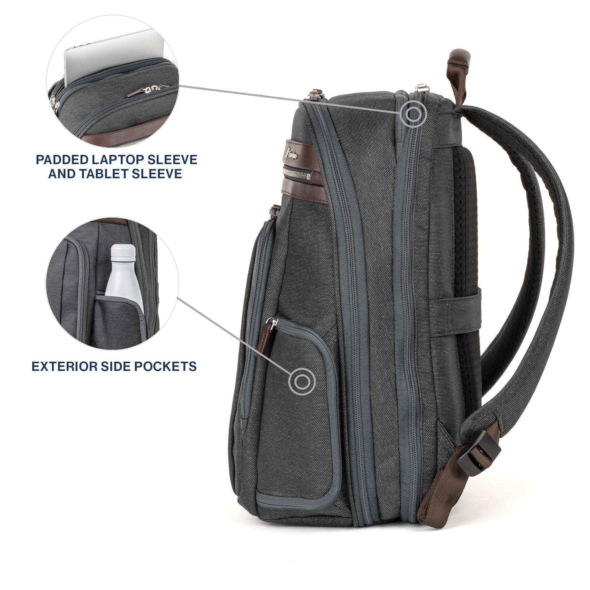 Travelpro Travelpro Platinum Elite Business Laptop Travel Backpack, Fits up to 16 Inch Laptop, Water Resistant, Men and Women, Vintage Grey
