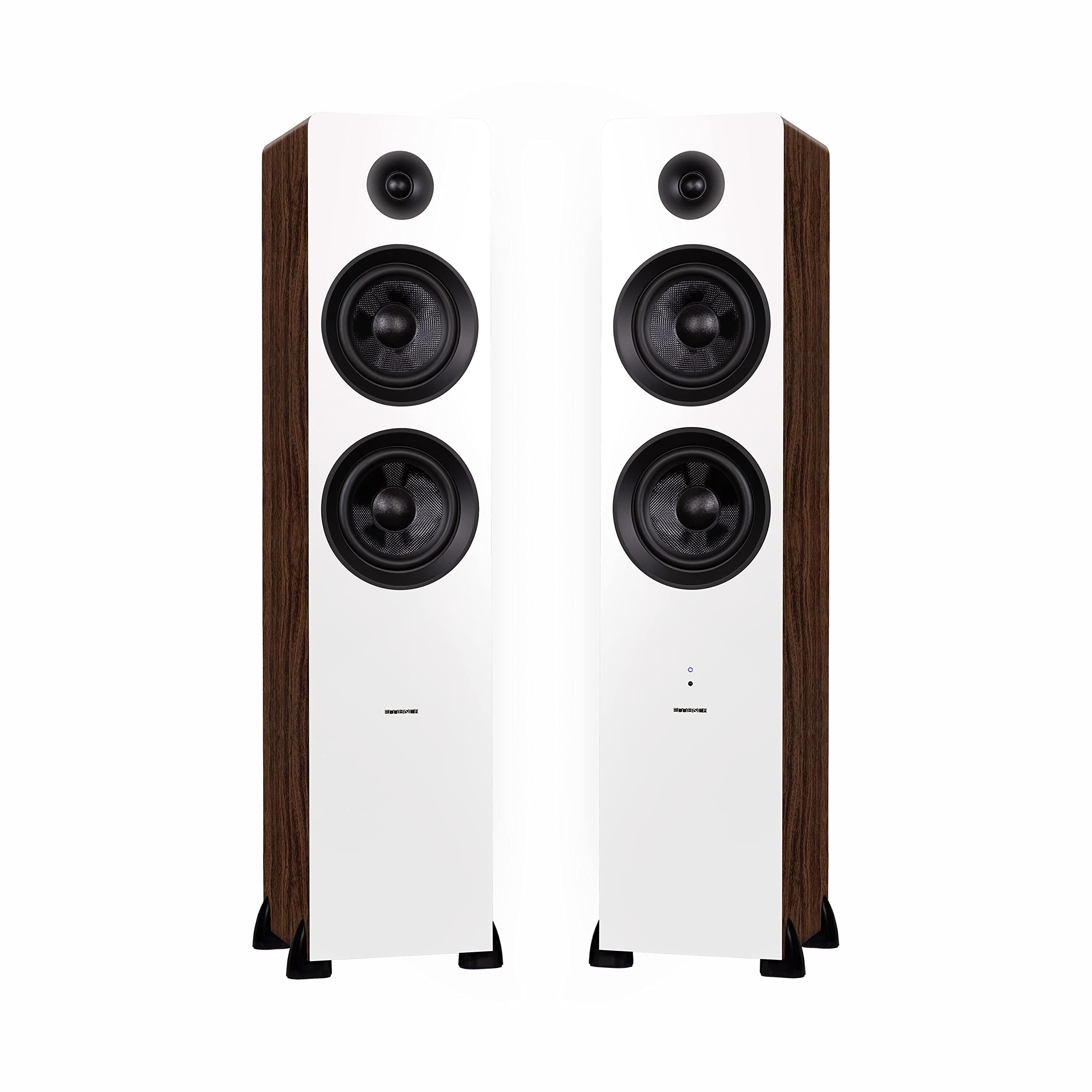 Fluance Fluance RT82 Reference High Fidelity Vinyl Turntable (Walnut), PA10 Phono Preamp and Ai81 Powered Floorstanding Speakers (White Walnut), Ortofon OM10 Cartridge, 150W Class D Amplifier, Bluetooth