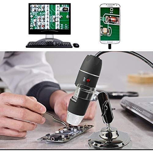 Bysameyee Bysameyee USB Digital Microscope 40X to 1000X, 8 LED Magnification Endoscope Camera with Carrying Case & Metal Stand, Compatible for Android Windows 7 8 10 11 Linux Mac