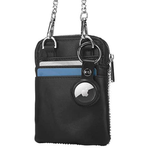 Case-Mate Case-Mate AirTag Keychain Holder - Durable Vegan Leather Air Tag Key Ring w/ Heavy Duty Ring Clip - Protective Case for AirTag Holder for Dog Collar, Keys, Luggage, Backpack - Black