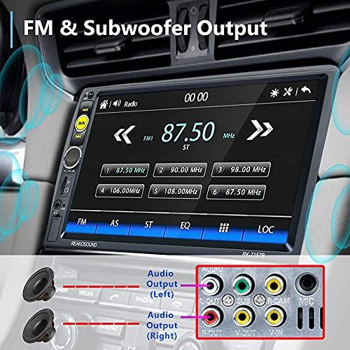 AMprime Double Din Car Stereo with Apple Carplay&Android Auto,7 Inch 1080P Touchscreen Car Radio Multimedia Player with FM Radio Bluetooth Mirror Link SWC USB/SD/AUX-in Port+12LED Backup Camera&Remote Control