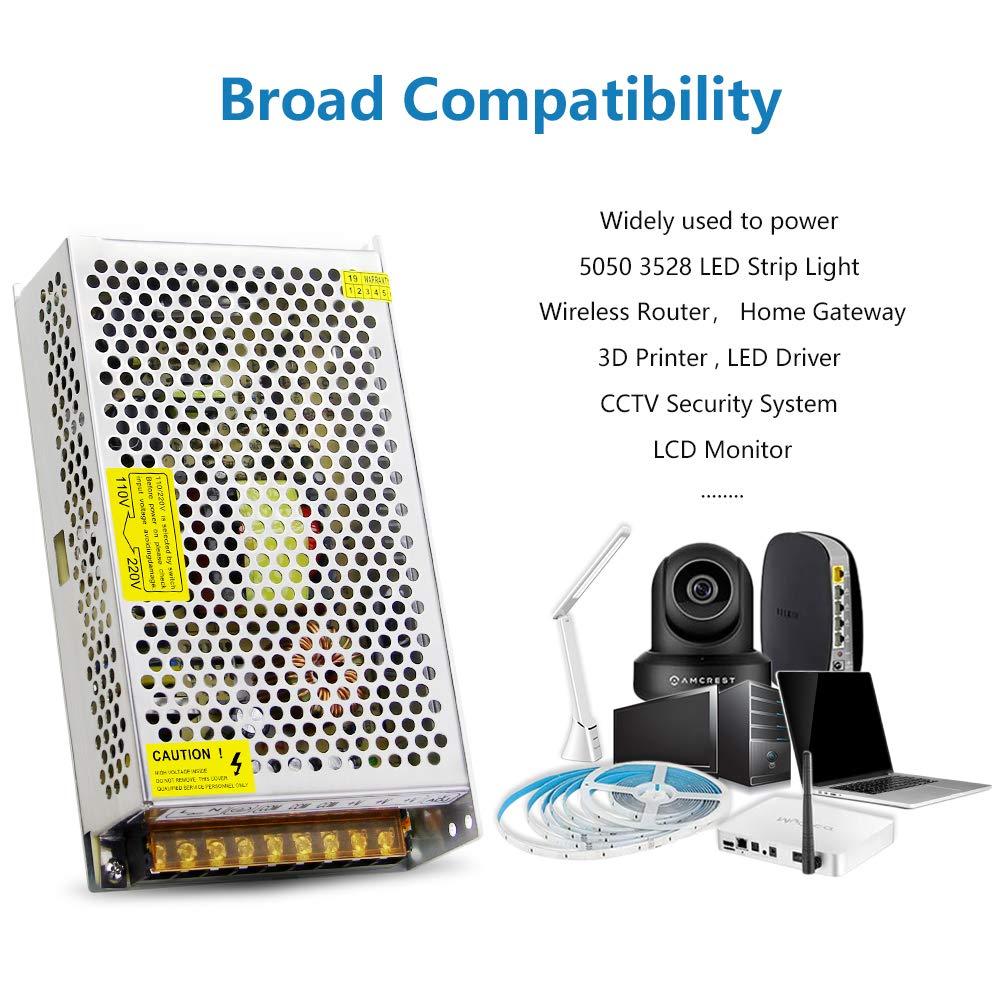 SHNITPWR SHNITPWR 24V Power Supply 10A 240W AC DC Adapter, DC 24 Volt 10 Amp Switching Power Converter Transformer LED Driver 110V / 220V AC in for LED Light Strip 3D Printer CCTV Security System LCD Monitor