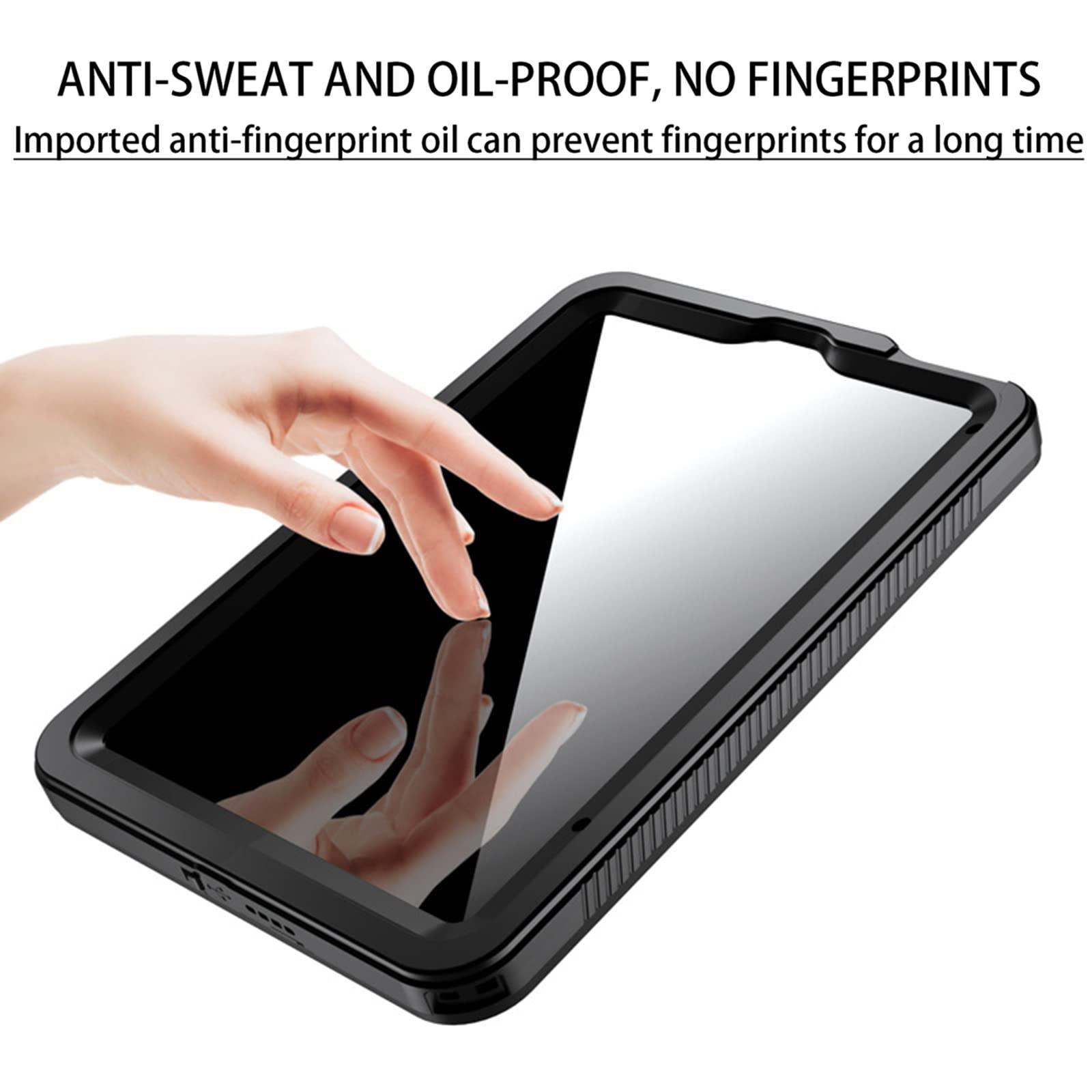 AdirMi Waterproof Case for iPad Mini 7 (A17 Pro) 2024 / iPad Mini 6 2021, Outdoor Sports Full-Body Heavy Duty Shockproof Protective Cover Built-in Screen Protector, Shoulder Strap,Black