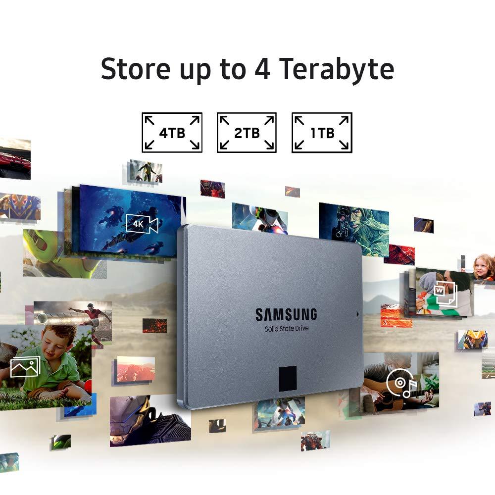 SAMSUNG Samsung 860 QVO SSD 4TB - 2.5 Inch SATA 3 Internal Solid State Drive with V-NAND Technology (MZ-76Q4T0B/AM), Gray