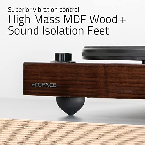 Fluance Fluance RT82 Reference High Fidelity Vinyl Turntable Record Player with Ortofon OM10 Cartridge, Speed Control Motor, High Mass MDF Wood Plinth, Vibration Isolation Feet - Bamboo