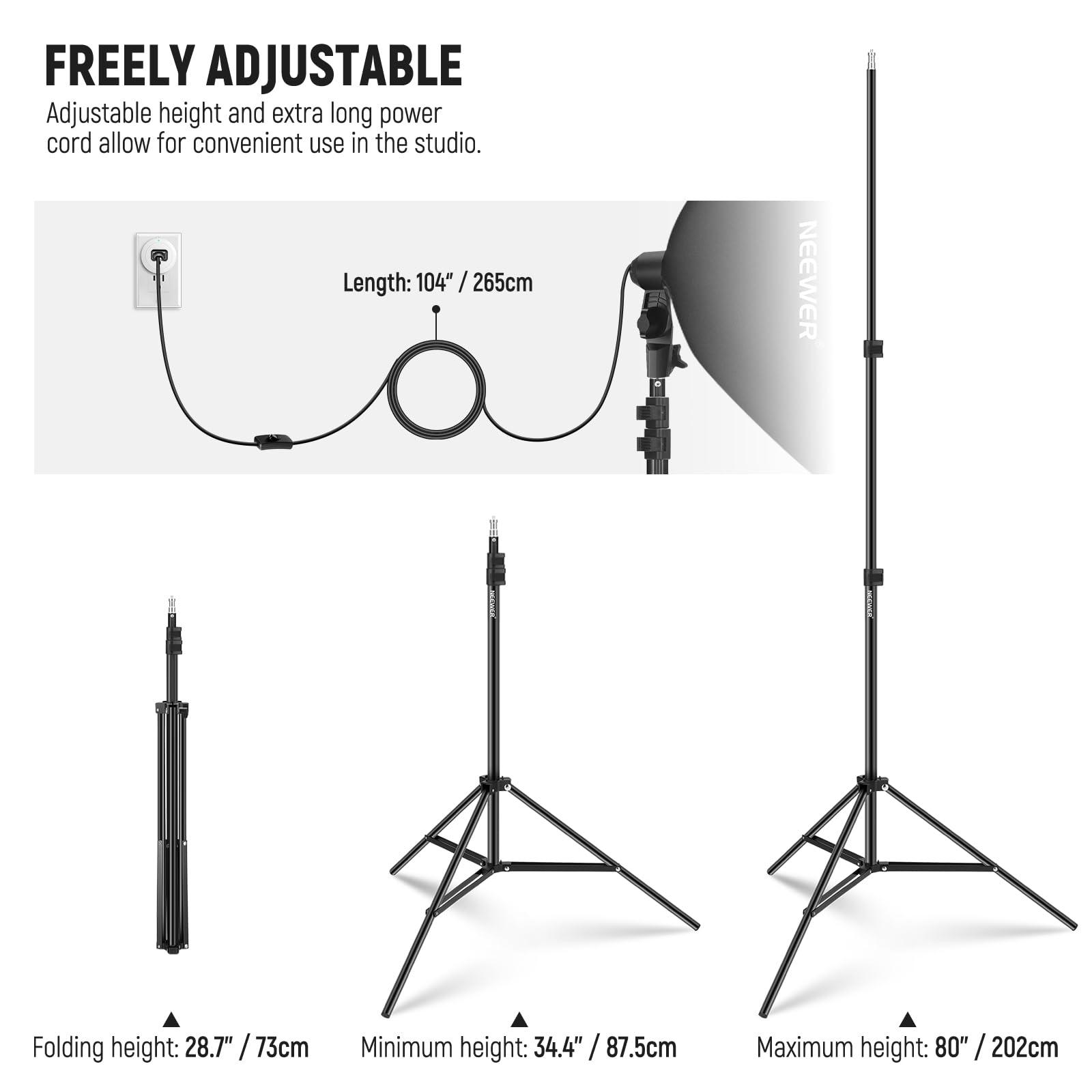 NEEWER NEEWER RGB Softbox Lighting Kit with App Control & 9 Effect Modes, 26W LED Bulb CRI93+ TLCI98+, E26 Porcelain Socket, 24" Softbox, for Studio Photography Lighting, NK800