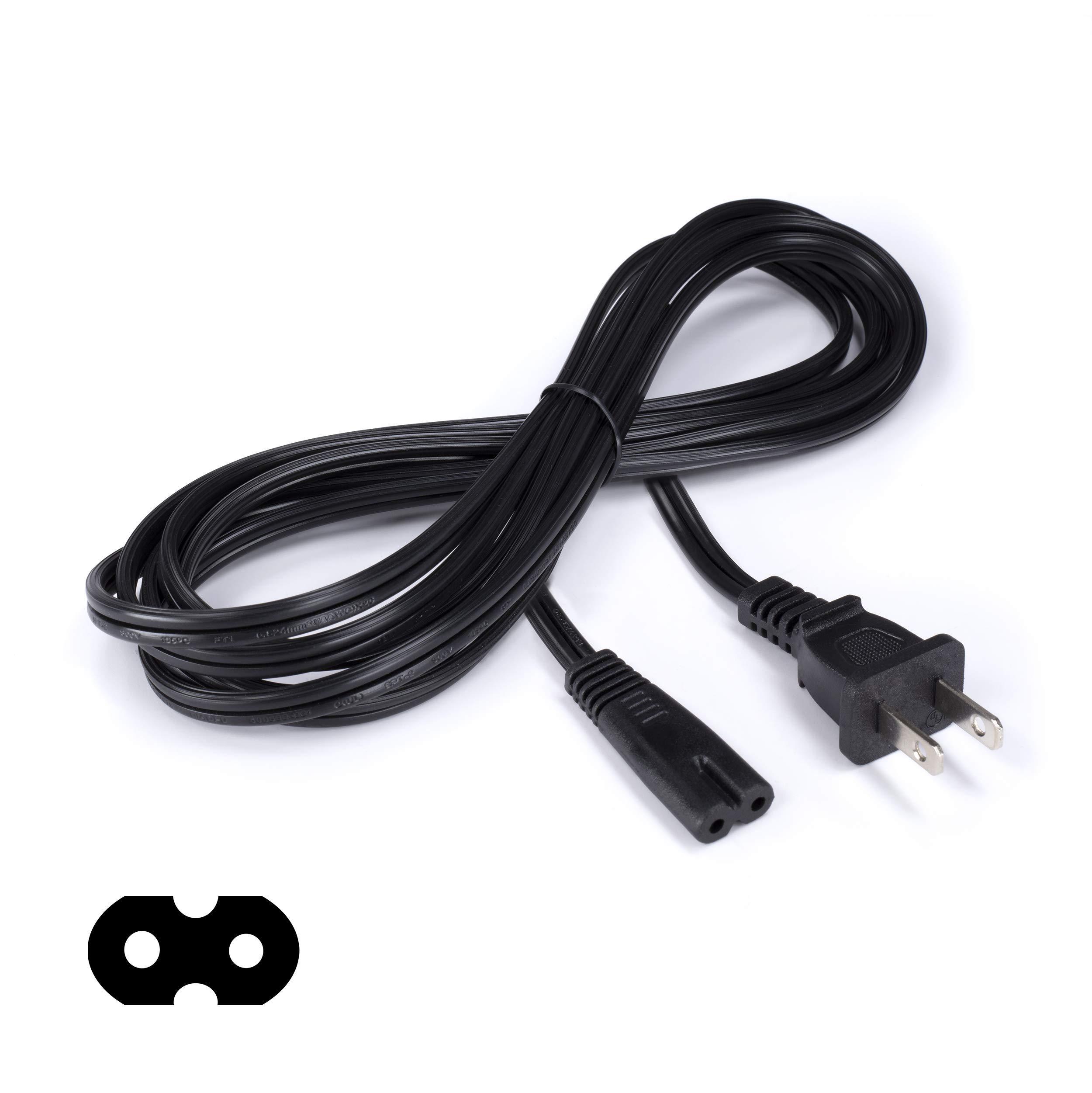 THE CIMPLE CO THE CIMPLE CO Figure 8 Power Cord (2 Prong) with Copper Wire Core - Non Polarized for Satellite, CATV, Game Systems, and More - NEMA 1-15P to C7 C8 / IEC 320 - UL Listed - Black, 3 Feet (0.9 Meter)