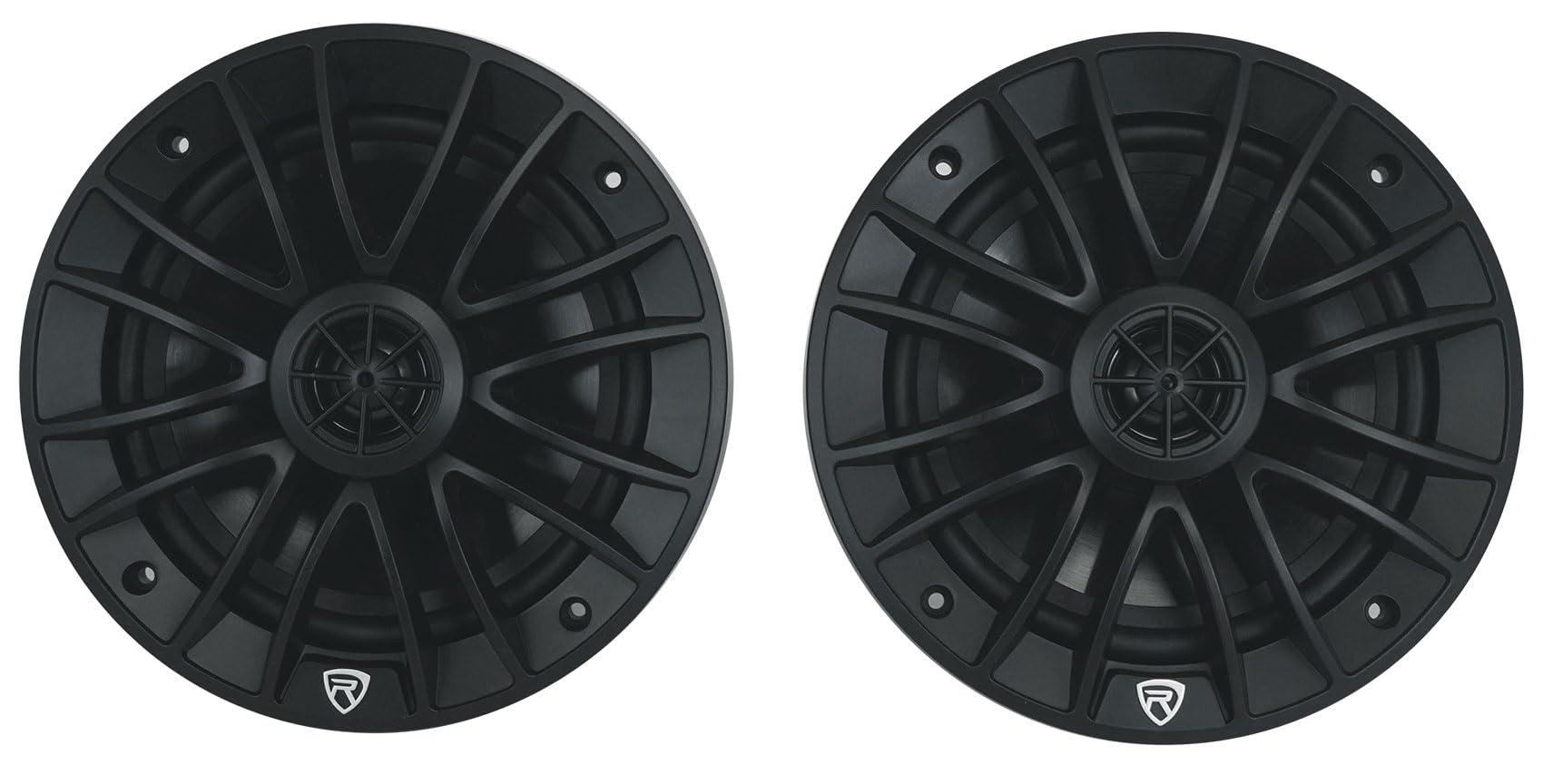 Rockville Rockville Pair RM-PREMIUM-65 Black 6.5" Marine Boat Speakers, 600W Peak/150W RMS, 4-Ohm, Crisp Audio, Waterproof Design, High-Power Handling for Boats and Outdoor Vehicles