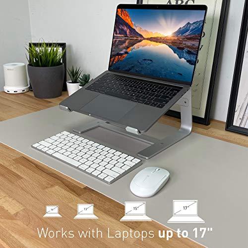 Macally Macally Aluminum Silver Wireless Keyboard with an Ergonomic Silver Laptop Stand, Better Your Workspace