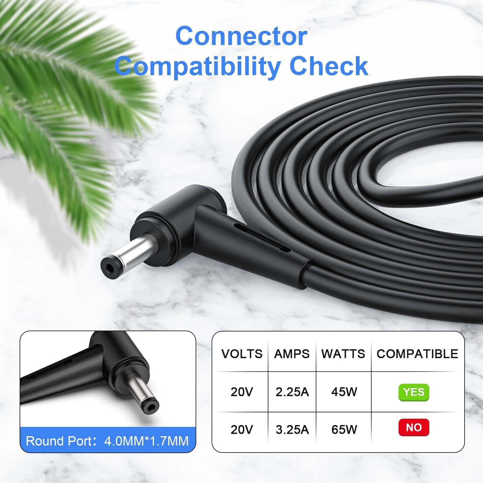 Jippofu 45W Laptop Charger for Lenovo Ideapad 3 Charger,AC Adapter Charger Fit for Lenovo Flex 3 5 4 6 14 15 Flex-14 Flex-15,Lenovo IdeaPad 1 3 5 310 310S 320 320S 330 330S 510 510S Yoga710 710s Power Cord