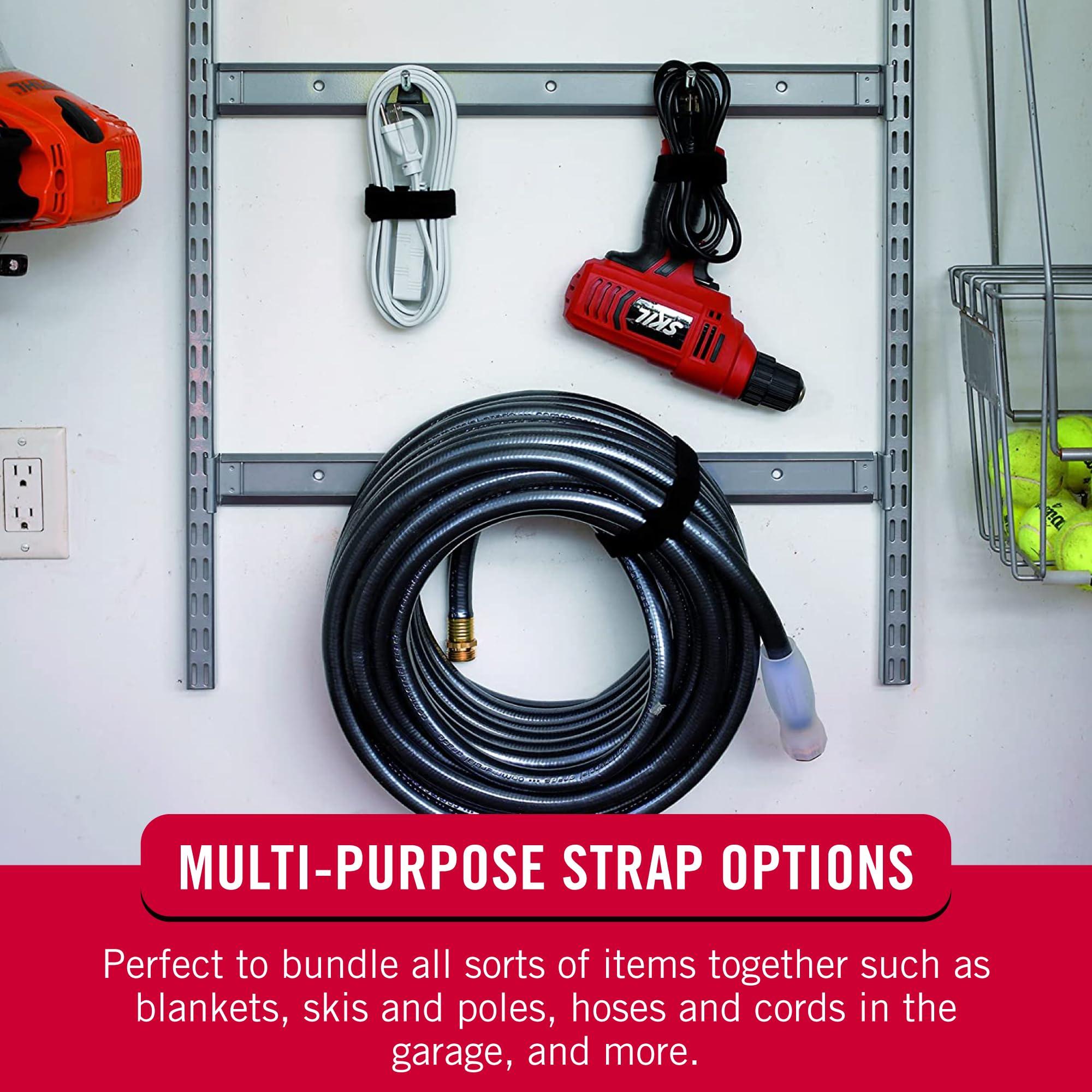 VELCRO Brand VELCRO Brand 30 Inch Elastic Straps 4 Pack | Stretchable and Adjustable For Snug Fit | Fasten Outdoor Umbrellas, Wood, Tarps, Blankets, Poles, More | Cinch with Buckle, Black 30x1"