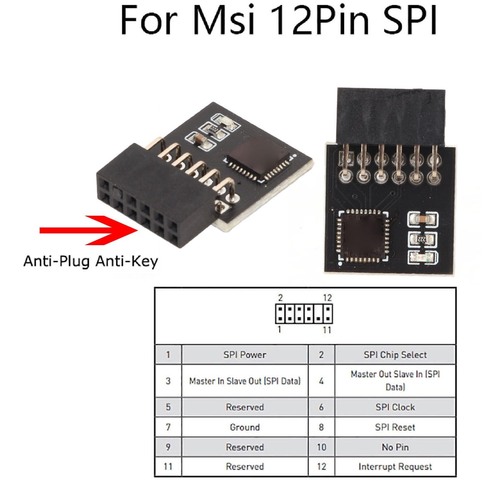 Gearwell TPM 2.0 Module, 12Pin SPI Interface Reliable Replacement SPI Module for WIN11 System for MSI Motherboard DDR4 Memory