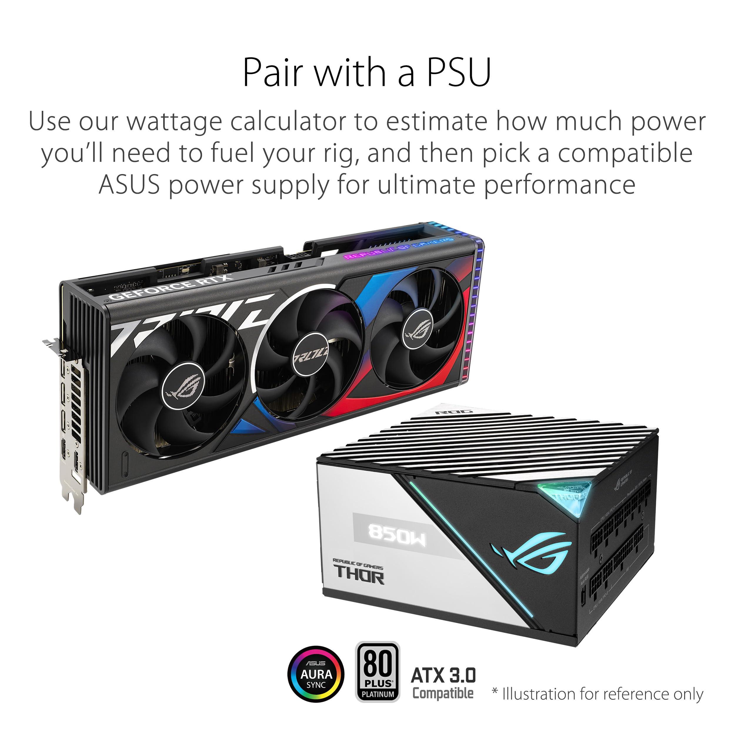 ASUS ASUS ROG Strix GeForce RTX 4080 Super OC Edition Gaming Graphics Card (PCIe 4.0, 16GB GDDR6X, DLSS 3, HDMI 2.1a, DisplayPort 1.4a, Vapor Chamber, Massive Vented Backplate, Power Sensing, Aura Sync)