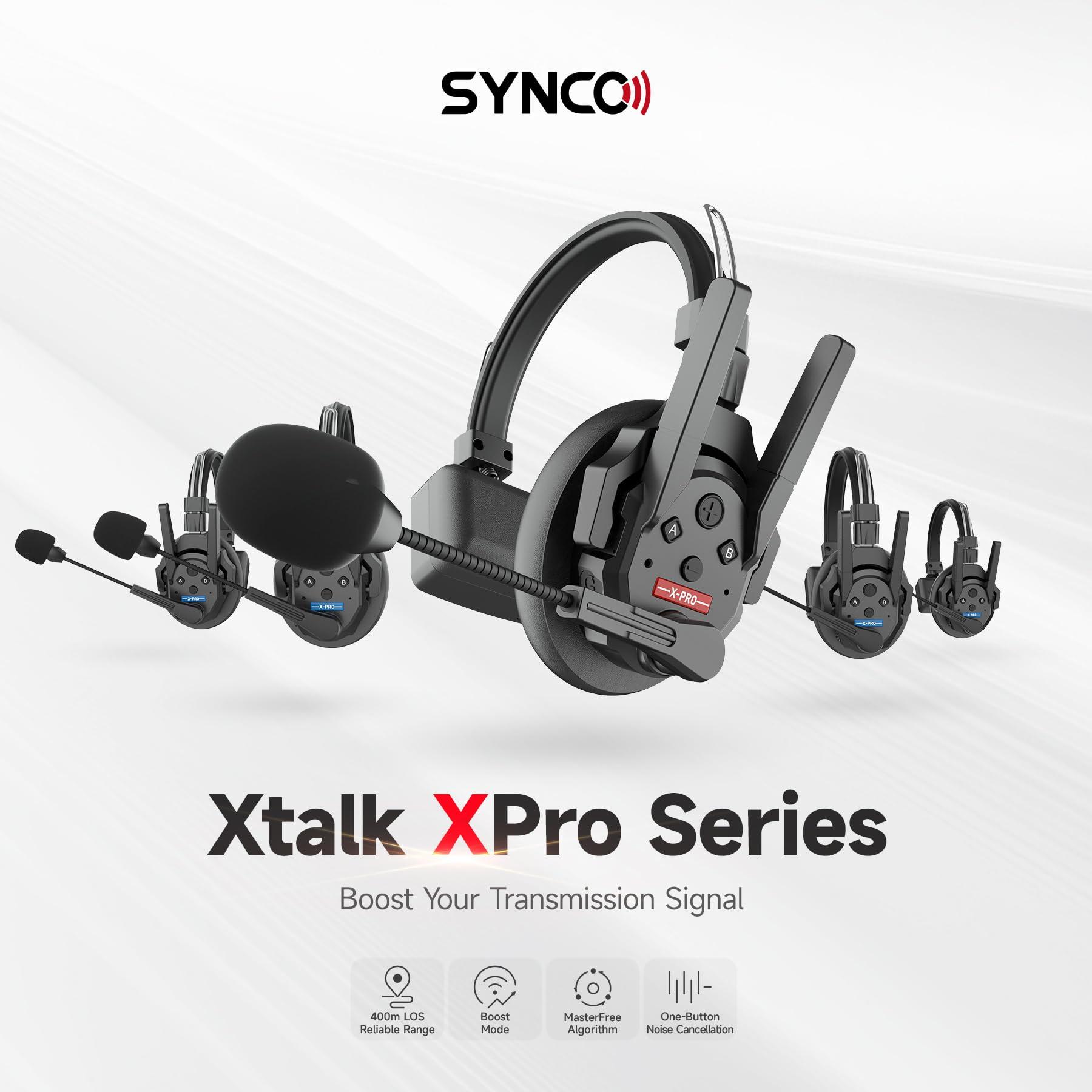 SYNCO SYNCO XTalk XPRO5 X5 2.4GHz Wireless Intercom Headset System Microphone Random Master Device 500m /1640FT Operating Range Real-time Monitoring for Movie Shoot Live Show Stage Performance (5Pcs)