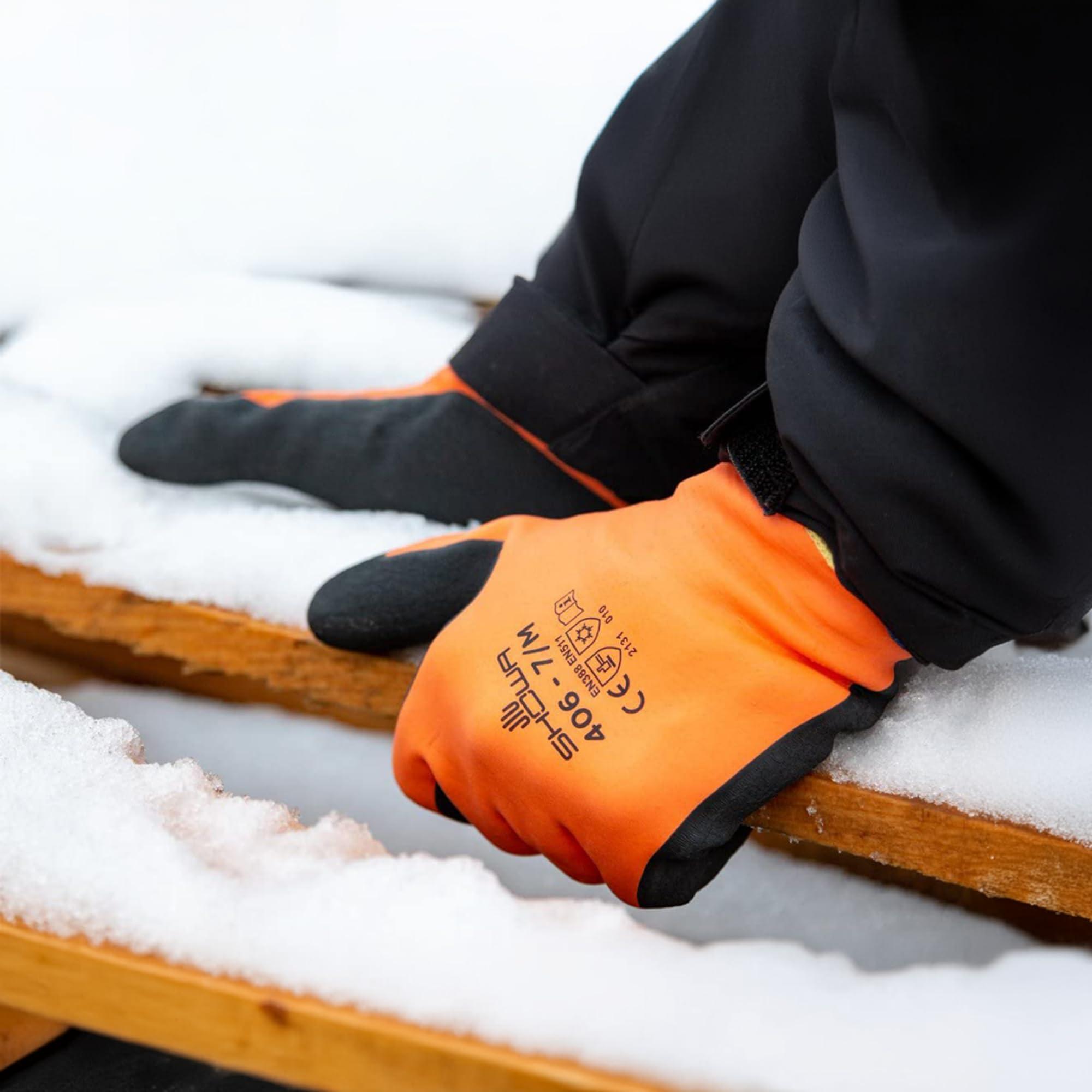 SHOWA SHOWA 406 Latex Rubber Insulated Winter Work Glove with Acrylic/Nylon Liner, Large (Pack of 12 Pair)