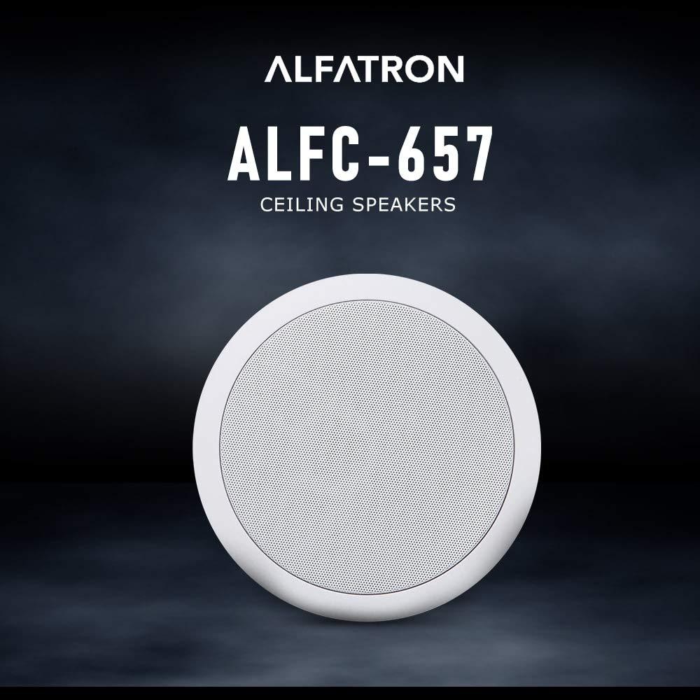 ALFATRON ALFATRON ALFC-657 Loudspeaker in-Ceiling Speaker, 2 Way 6'', w/Backbox and Amiable Tweeter, Can Play Up to 30W with Seamless Design Ready to Listen