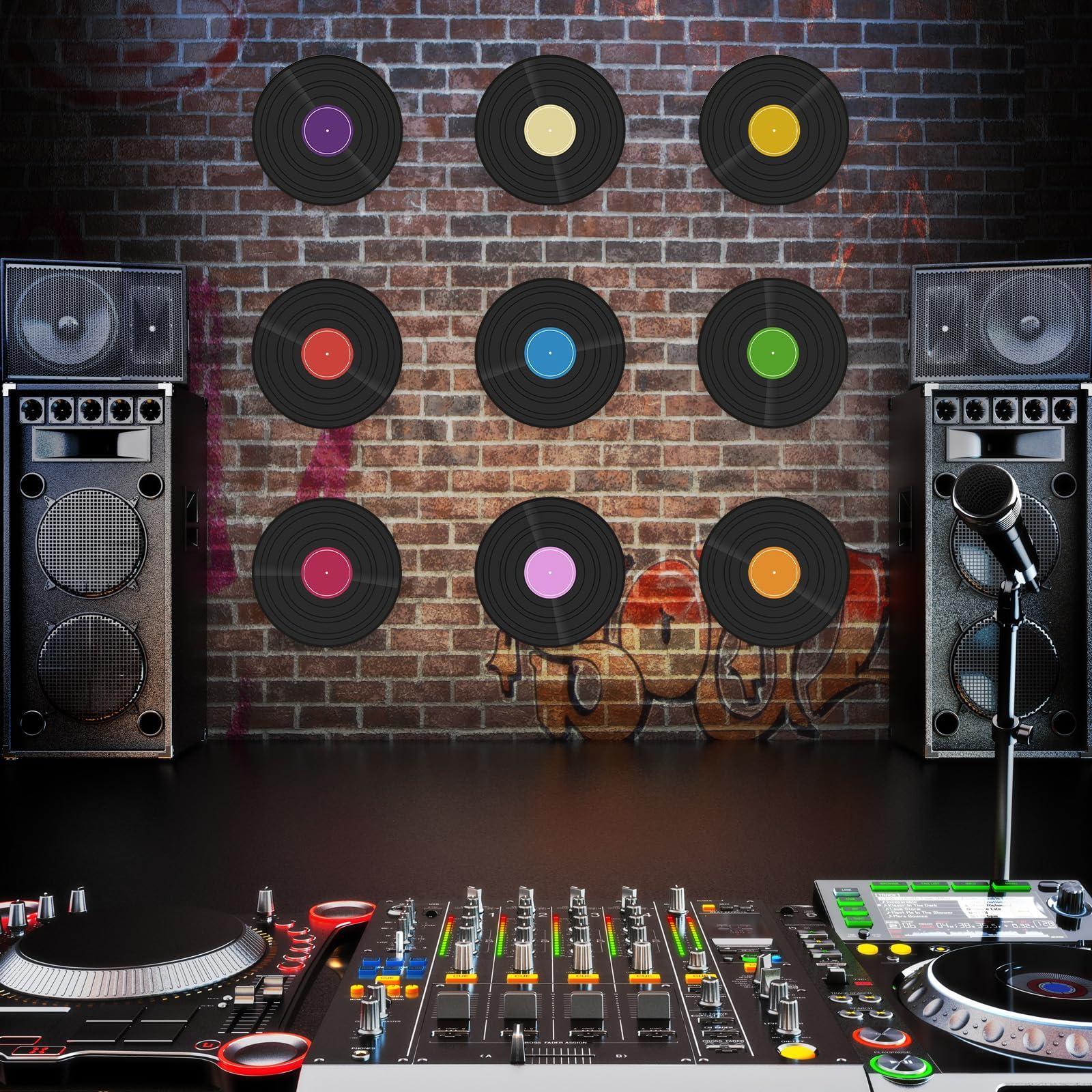 uxcell uxcell 6Pcs Blank Vinyl Records 10 Inch Fake Record Vintage Decoration, PVC Plain Faux Blank Vinyl Records, Retro Vinyl Records for Home Studio Room Wall Aesthetic