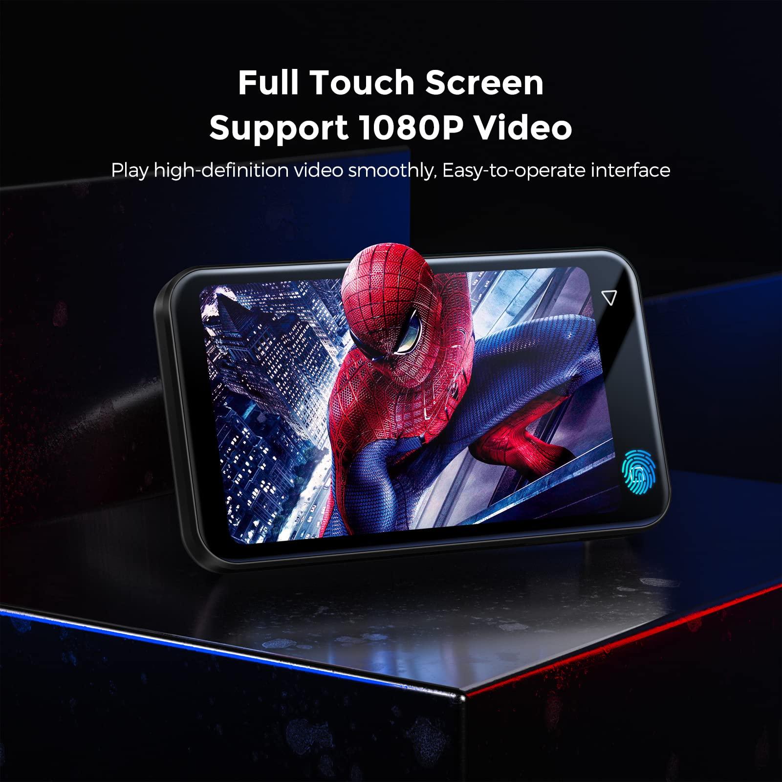 TIMMKOO TIMMKOO 72GB MP3 Player with Bluetooth, 4.0\" Full Touchscreen Mp4 Mp3 Player with Speaker, Portable HiFi Sound Mp3 Player with Bluetooth, Voice Recorder, E-Book, Supports up to 512GB TF Card (Black)