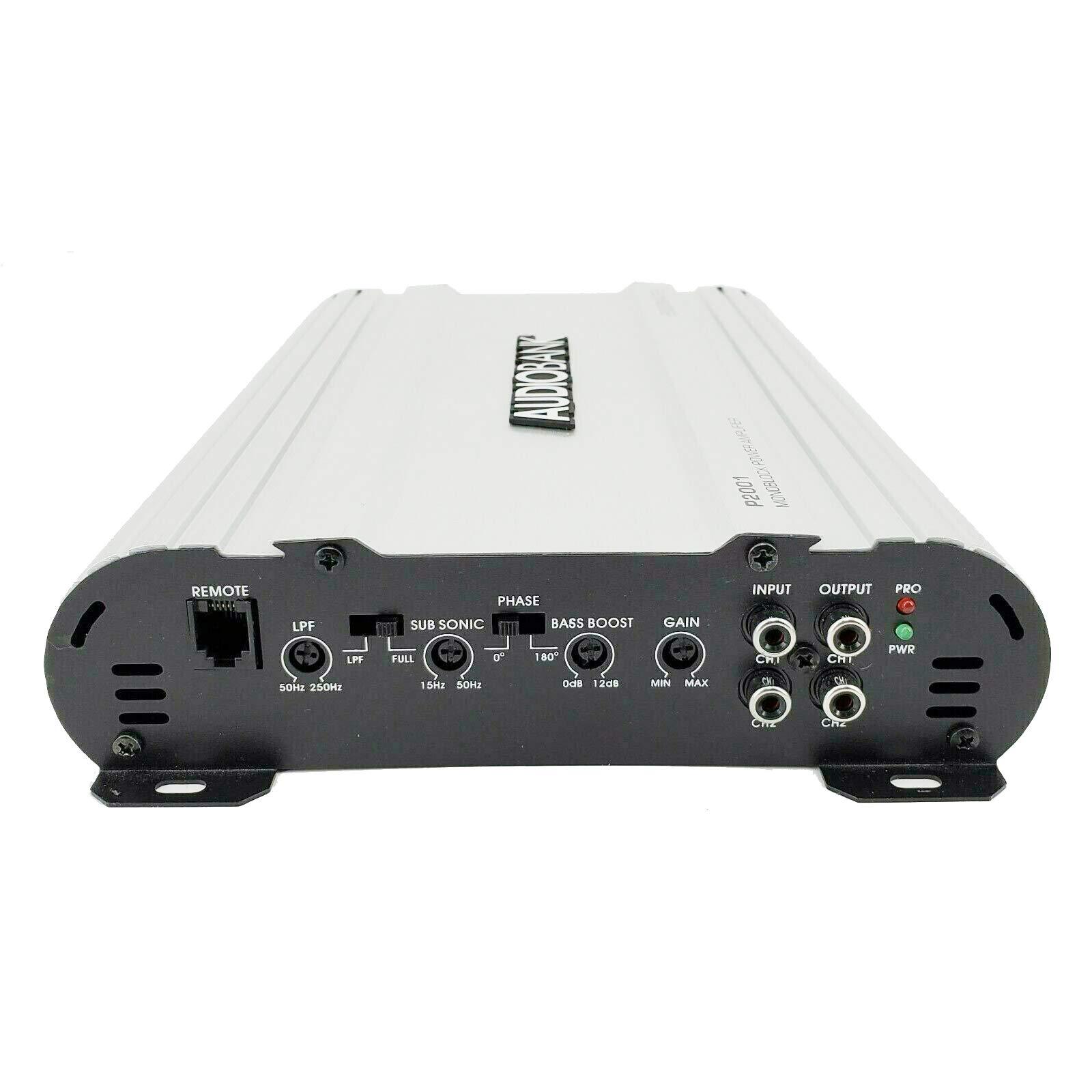 Audiobank Audiobank Monoblock 2000 WATTS Amp Class AB Car Audio Stereo Amplifier P2001 Heavy-Duty Aluminum Alloy Heatsink | Class A-B Operation Remote On/Off Circuit