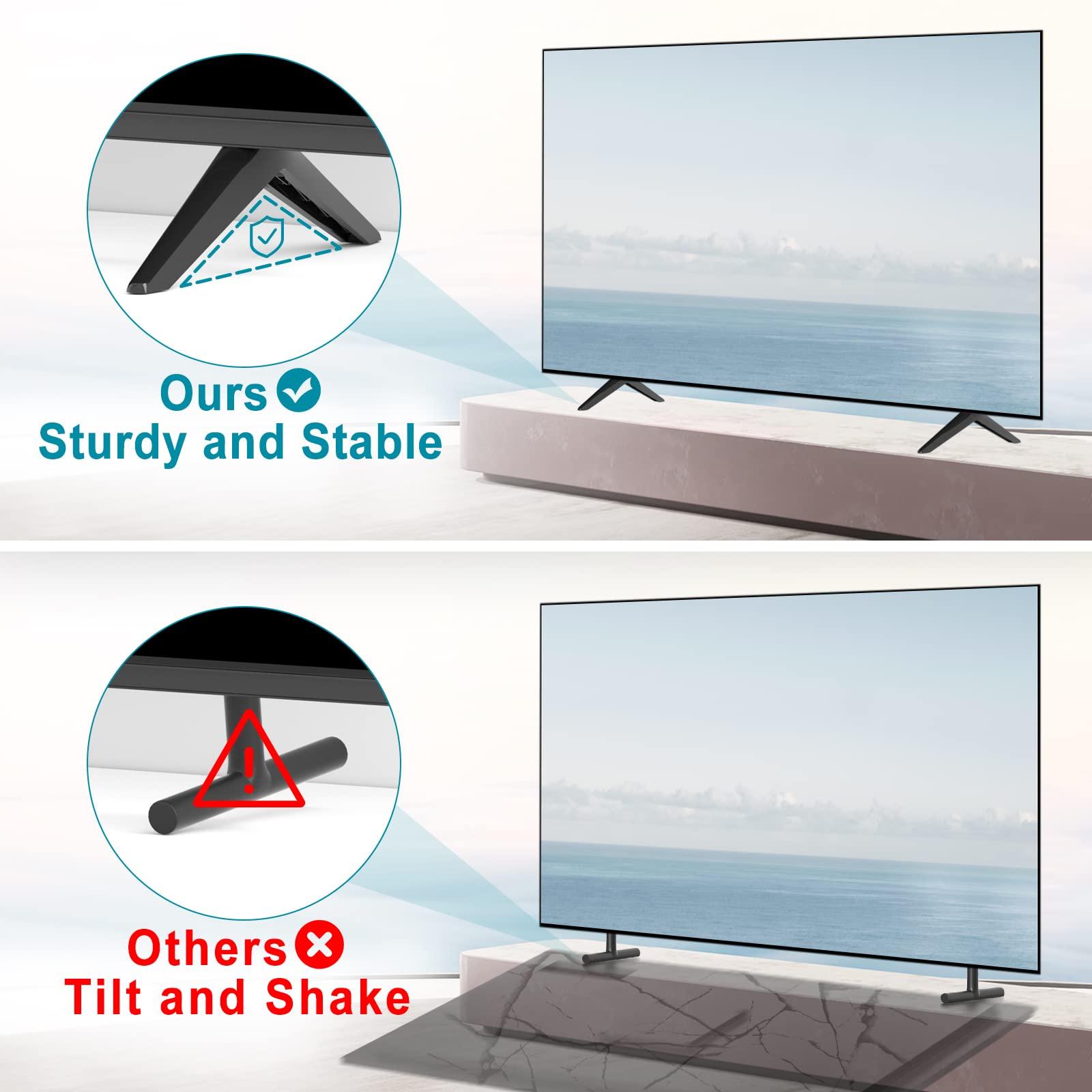 Rimous TV Stand Compatible with Samsung 32 inch Class FHD (1080P) Smart LED TVs, TV Stand Legs for Samsung TV Stands Base Replacement UN32J5205AF, Black