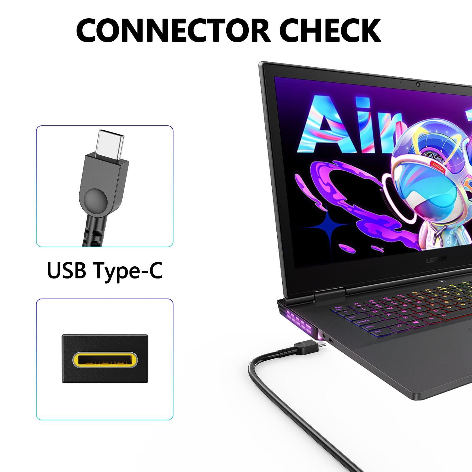 LUBINJIWAI New Slim 65W USB Type C AC Charger for Lenovo Thinkpad Yoga Chromebook IdeaPad Laptop Power Supply Adapter Cord