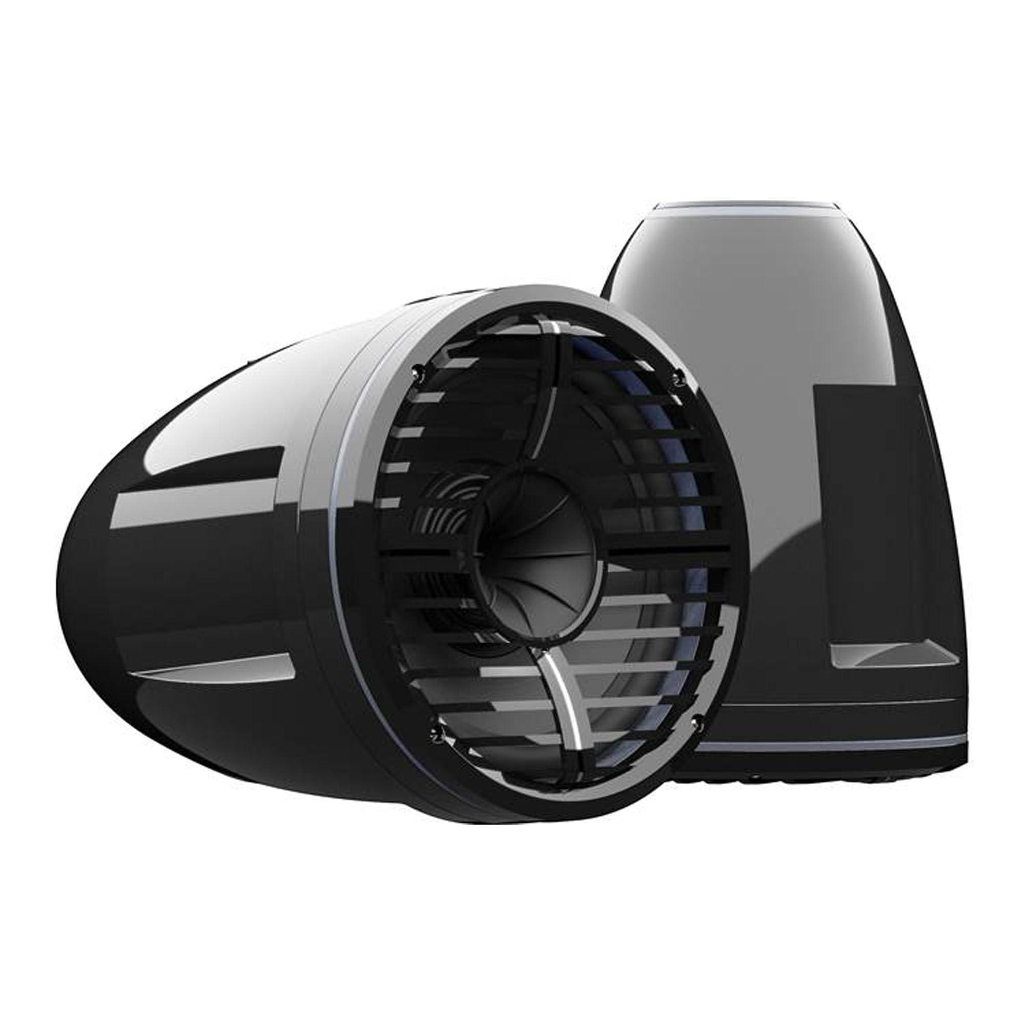 CreativeAudio Wet Sounds REV 10 HD 10\" Horn Loaded Compression Driver Tower Speakers with XW Grills & ADP-REV-HD-X-B X-Mount, 300 Watts RMS, Black, Pair