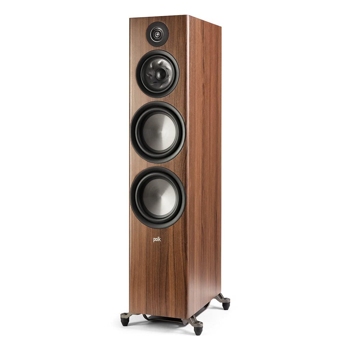 Polk Audio Polk Audio Reserve Series R700 Tower Speaker, 1\" Tweeter, Dual 6.5\" Woofers & Dual 8\" Long-Throw Drivers, Hi-Res Certified, Dolby Atmos & IMAX Enhanced for Dynamic Home Theater Audio, Walnut Brown