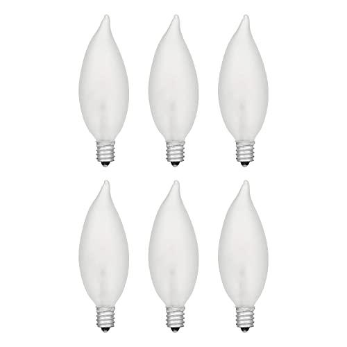 LEDVANCE SYLVANIA Double Life Incandescent Light Bulb, B10, 40W, Dimmable, Candelabra Base, 285 Lumens, Frosted - 6 Count (Pack of 1) (15323)