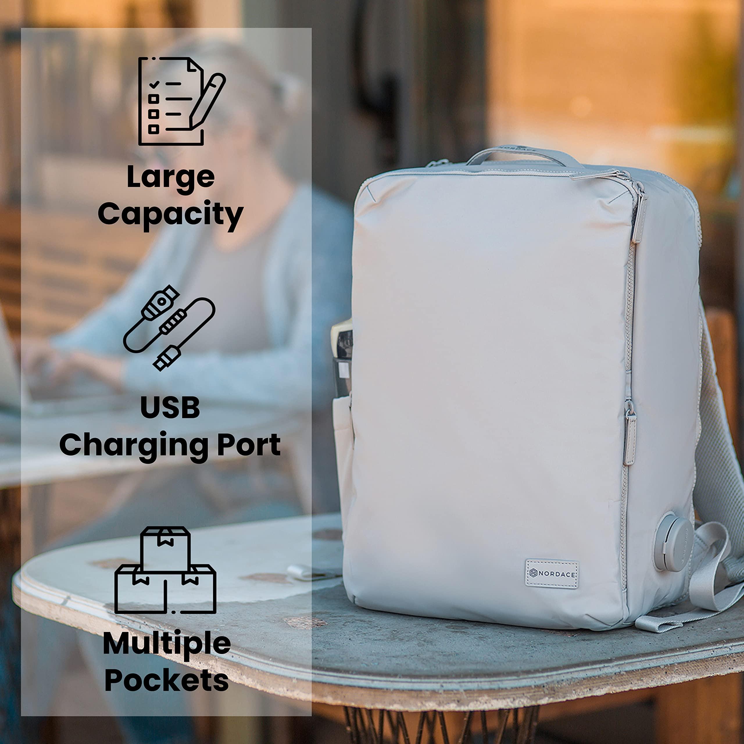 Nordace Nordace Laval Smart Business Travel Backpack with USB Charging Port, Water Resistant - Professional Laptop Backpack for Work, Meetings, and Daily Commute - 15.6 Inch (Grey)